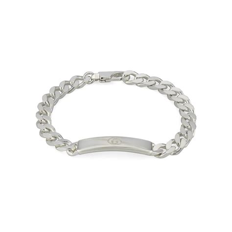 silver bracelet with interlocking g gucci|gucci diagonal interlocking g bracelet.